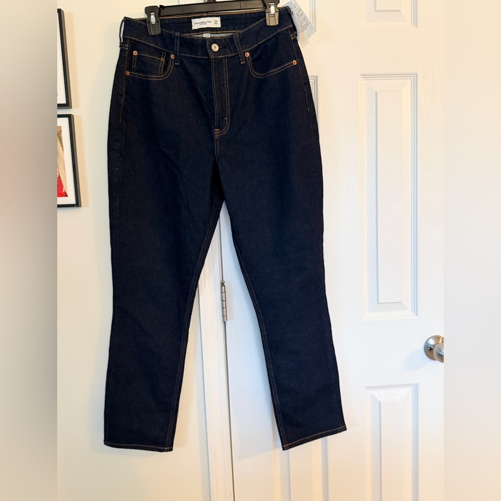 Abercrombie & Fitch Dark Blue High Rise Jeans - Picture 3 of 5